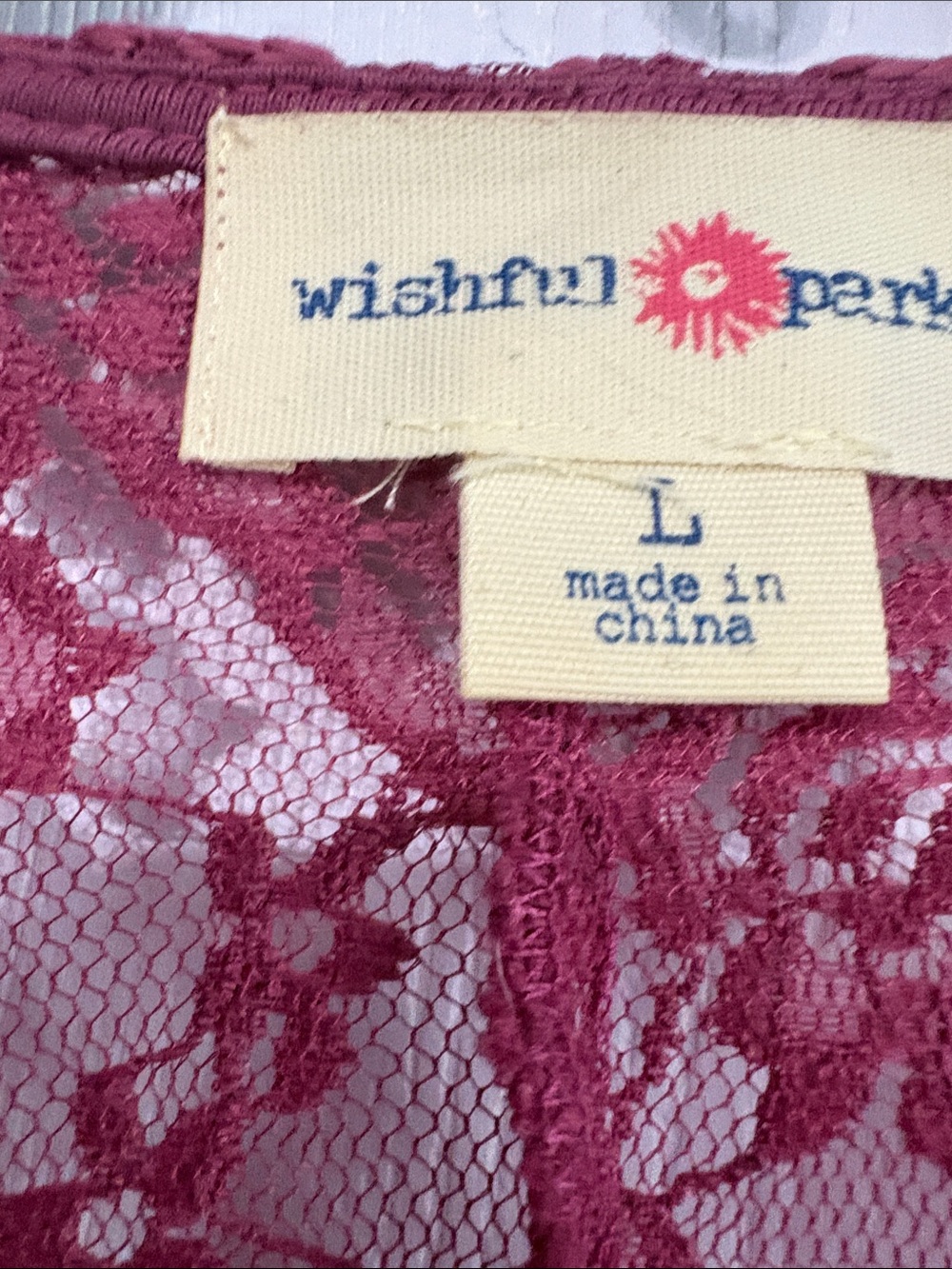 Wishful Park Burgundy Lace Kimono - Picture 4 of 6
